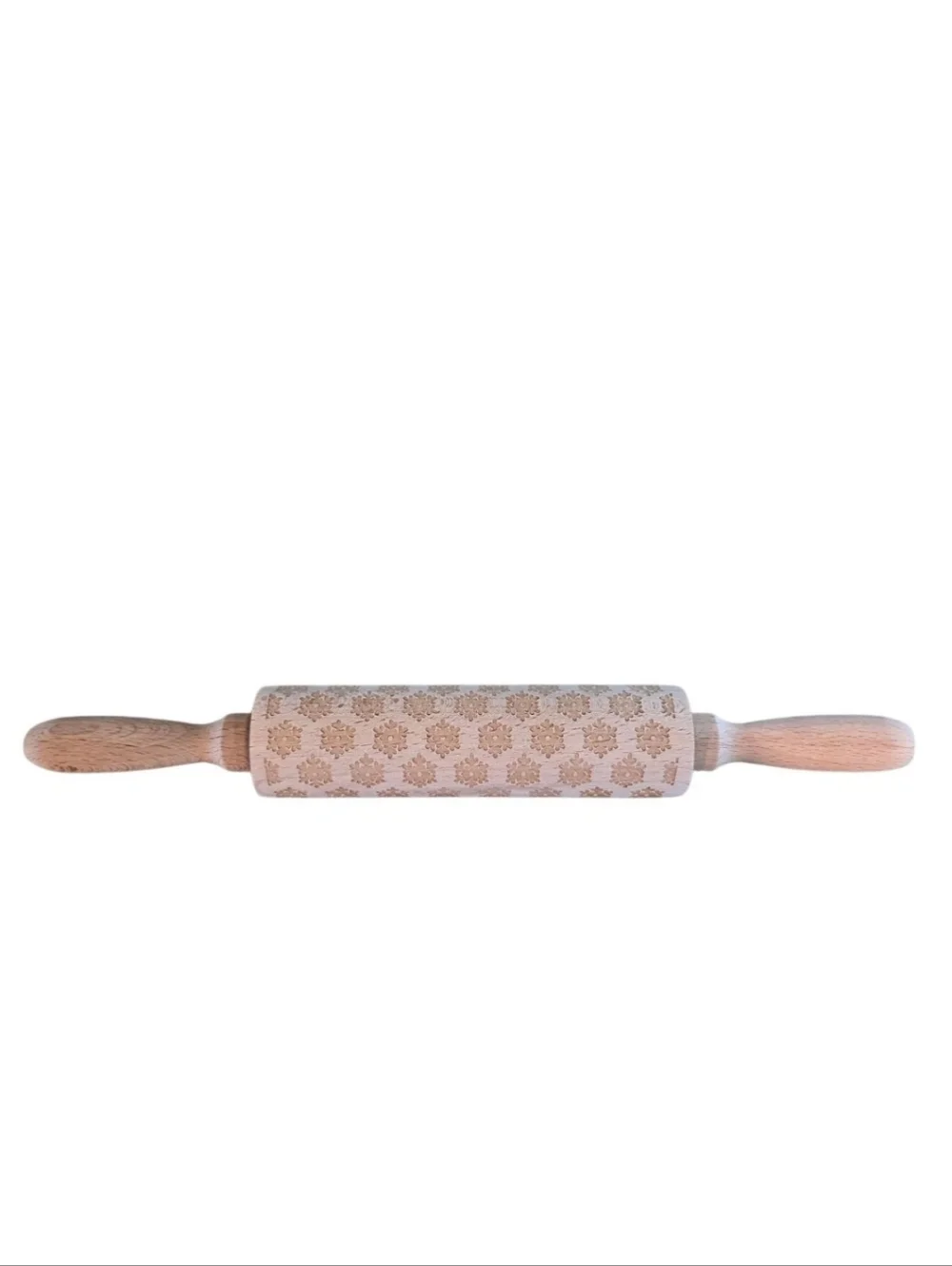 Engraved Wooden Rolling Pin  Snowflake Reindeer Pastry Embossing Tool Cookie 2